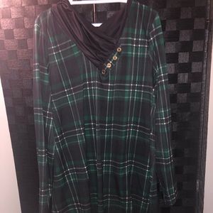Green 4x Long Sleeve sweater NEW NWT checkered